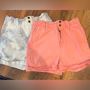 Universal Thread Womens Small High Rise Shorts 2 pair: Blue Cloud and Peach